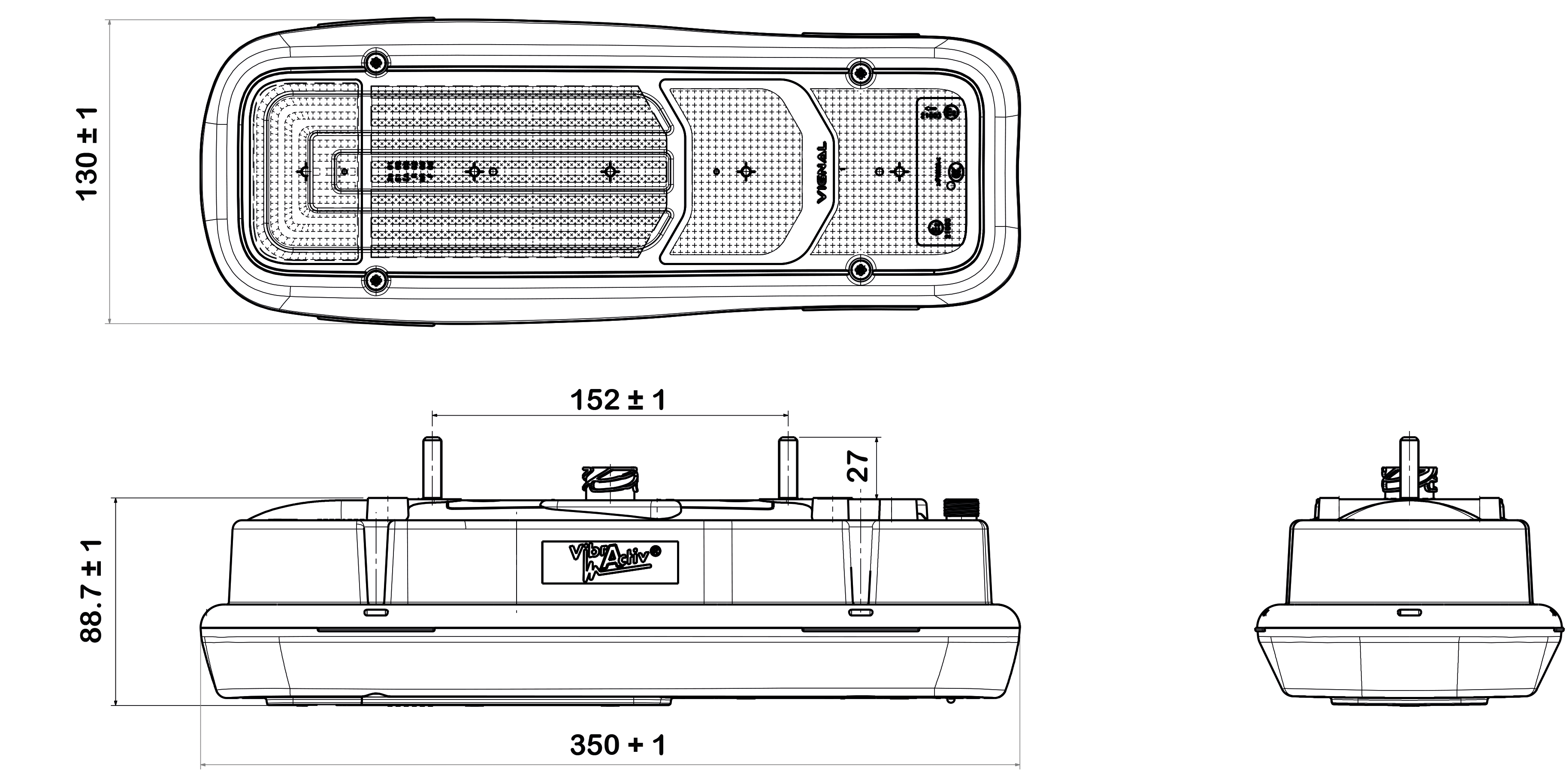 Right Horizontal rear light IVECO daily